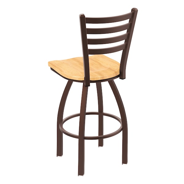 30 Swivel Bar Stool,Bronze Finish,Nat Maple Seat